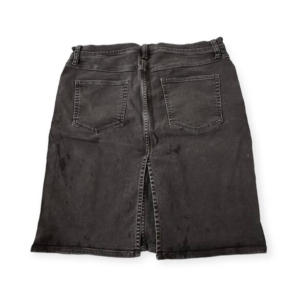 Gap 1969 Distressed Black Denim Mini Skirt, Size 31R - Picture 2 of 12